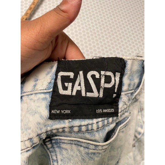 Vintage 80s Gasp Acid Wash Heavily Distressed Jeans High Waist 11/12 READ - Picture 8 of 15